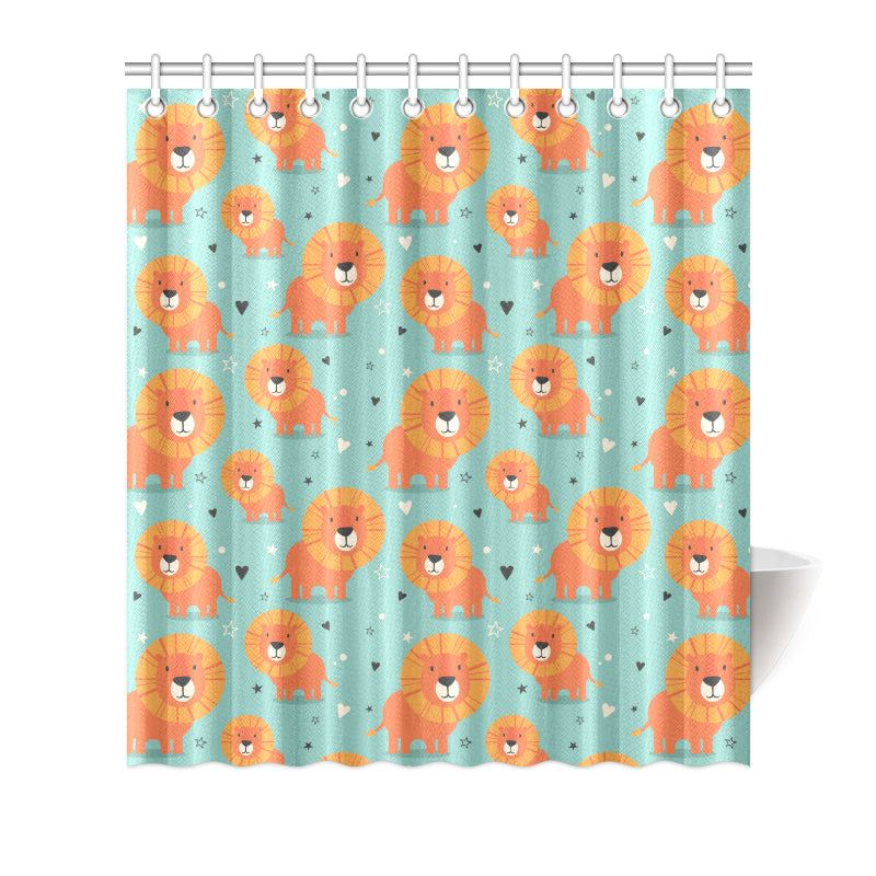 Lion Baby Pattern Print Design 03 Shower Curtain