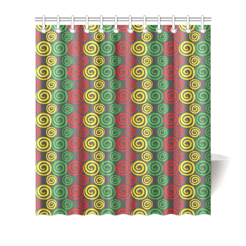 Rastafarian Pattern Print Design A05 Shower Curtain