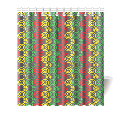 Rastafarian Pattern Print Design A05 Shower Curtain