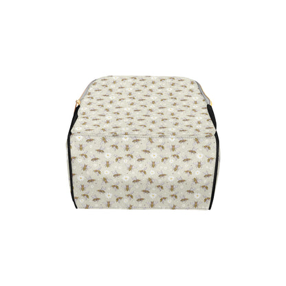 Bee Pattern Print Design 03 Diaper Bag Backpack