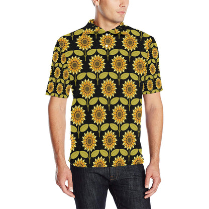 Sunflower Pattern Print Design SF015 Men Polo Shirt