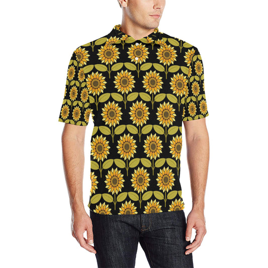 Sunflower Pattern Print Design SF015 Men Polo Shirt