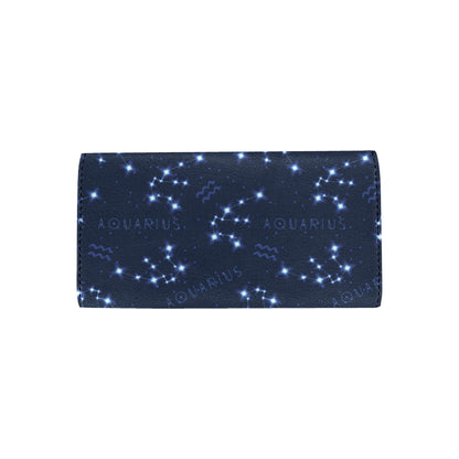 Aquarius Zodiac Pattern Print Design 02 Women's Trifold Wallet