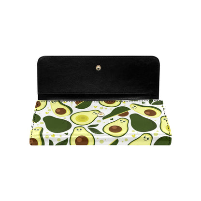 Avocado Pattern Print Design AC06 Women's Trifold Wallet