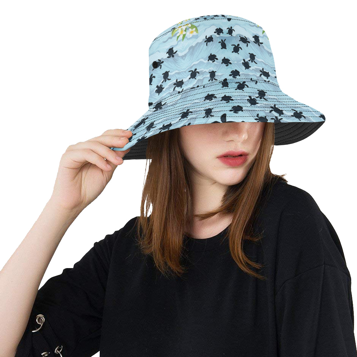 Sea Turtle Pattern Print Design T011 Unisex Bucket Hat