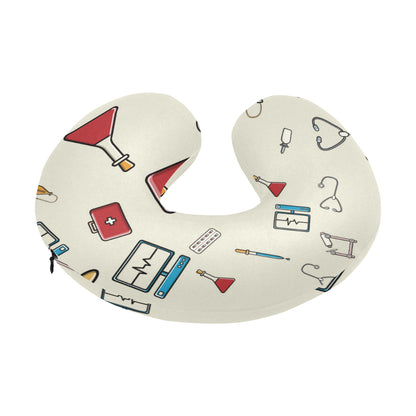 Nurse Pattern Print Design A04 U-Shaped Travel Neck Pillow