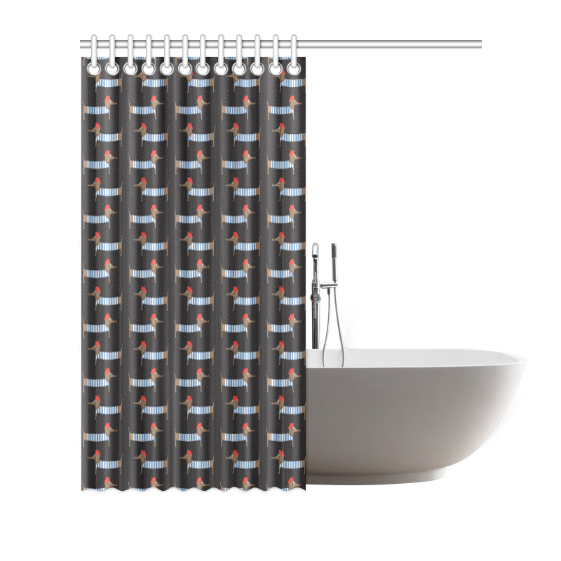 Dachshund Pattern Print Design 04 Shower Curtain