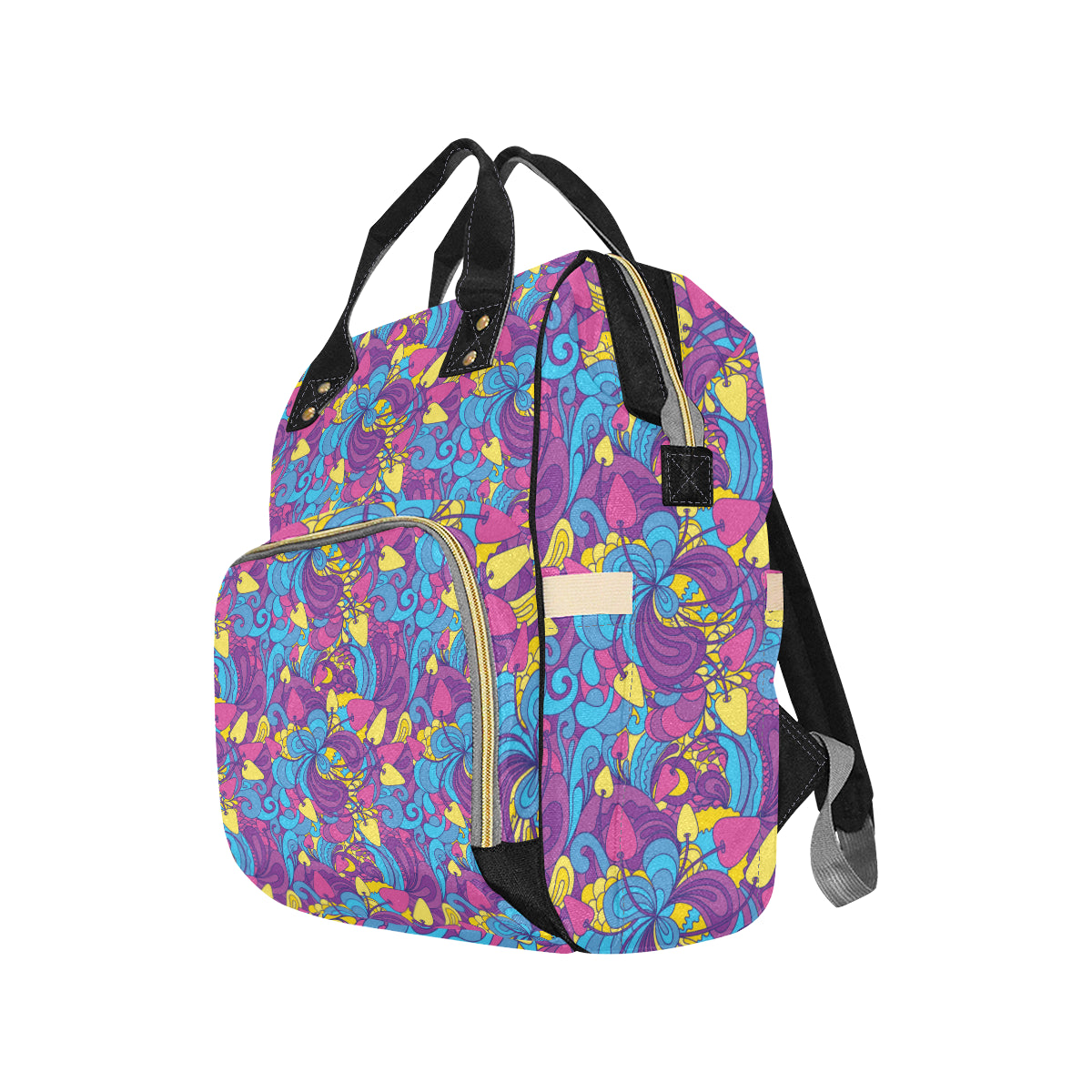 Psychedelic Mushroom Pattern Print Design A03 Diaper Bag Backpack