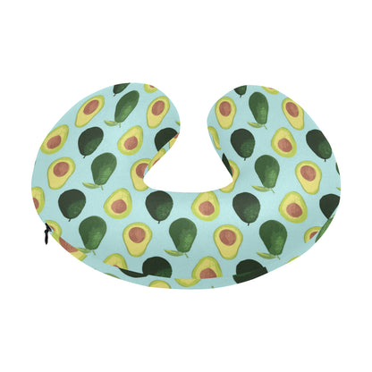 Avocado Pattern Print Design 04 U-Shaped Travel Neck Pillow