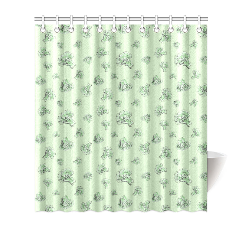 Broccoli Pattern Print Design 05 Shower Curtain