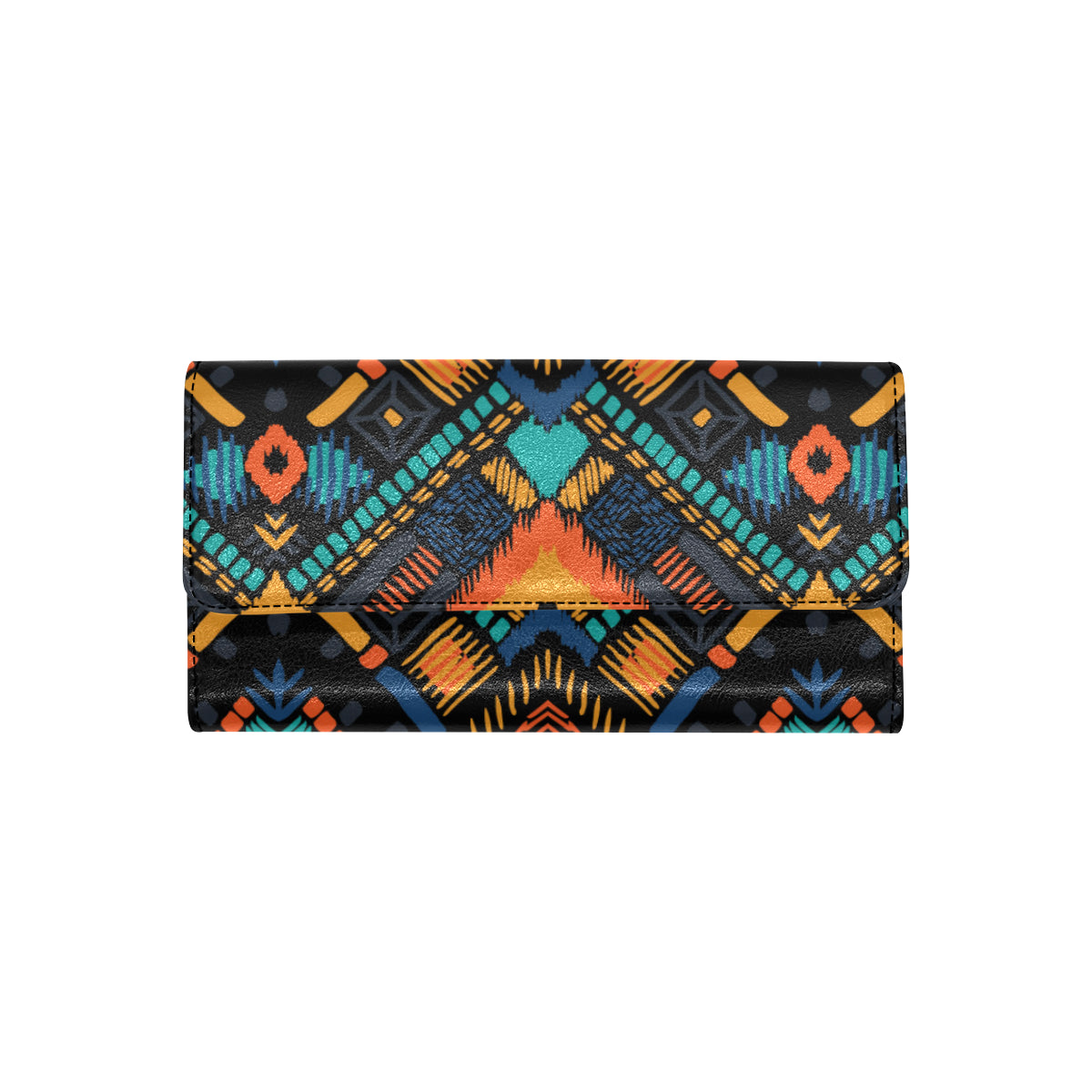 Kente Pattern Print Design 05 Women's Trifold Wallet