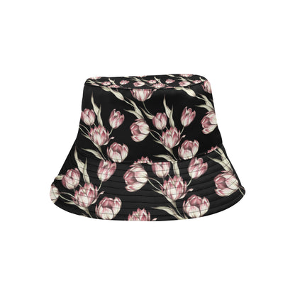 Tulip Pink Pattern Print Design TP02 Unisex Bucket Hat