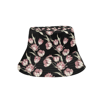 Tulip Pink Pattern Print Design TP02 Unisex Bucket Hat