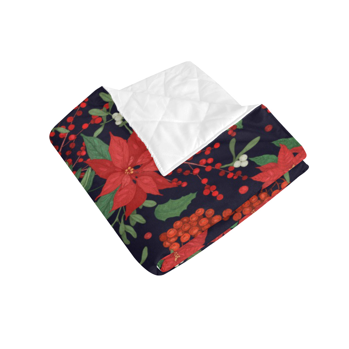 Poinsettia Pattern Print Design POT02 Premium Quilt