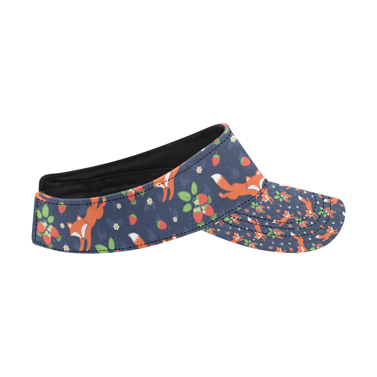 Fox Strawberry Print Pattern Unisex Sun Visor
