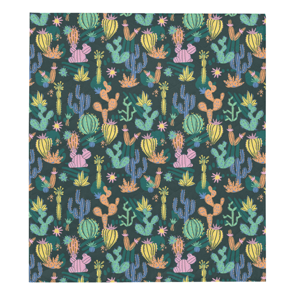Cactus Pattern Print Design 05 Premium Quilt