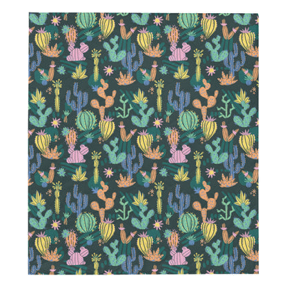 Cactus Pattern Print Design 05 Premium Quilt