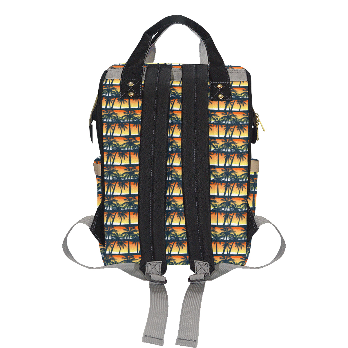 Palm Tree Sunset Design Print Diaper Bag Backpack