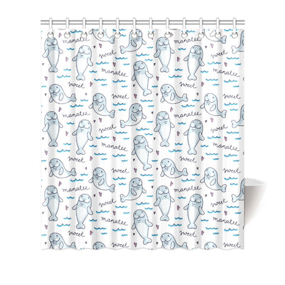 Manatee Baby Pattern Print Design 03 Shower Curtain