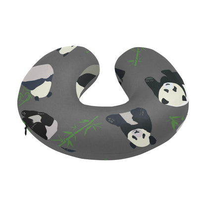 Panda Pattern Print Design A06 U-Shaped Travel Neck Pillow