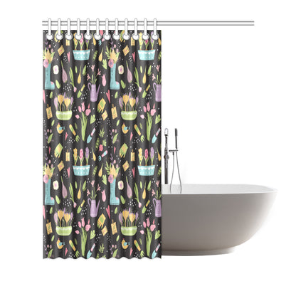 Gardening Pattern Print Design G03 Shower Curtain