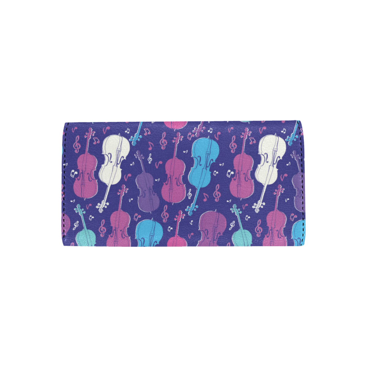 Cello Pattern Print Design 01 Women's Trifold Wallet