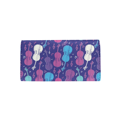 Cello Pattern Print Design 01 Women's Trifold Wallet