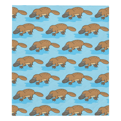 Platypus Pattern Print Design A02 Premium Quilt