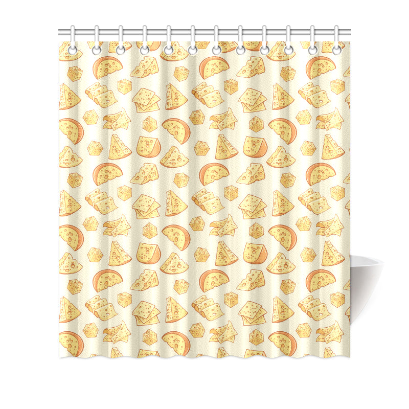 Cheese Pattern Print Design 01 Shower Curtain
