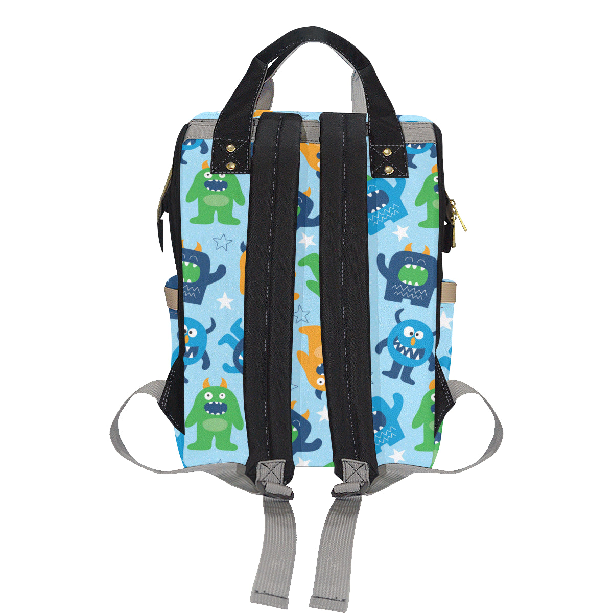 Monster Cartoon Pattern Print Design 04 Diaper Bag Backpack