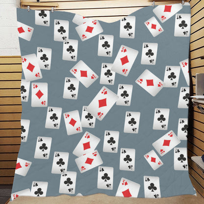 Poker Cards Pattern Print Design A05 Premium Quilt