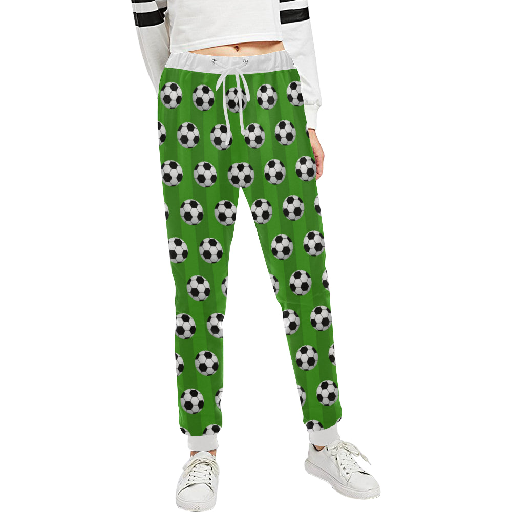Soccer Ball Green Backgrpund Print Unisex Sweatpants