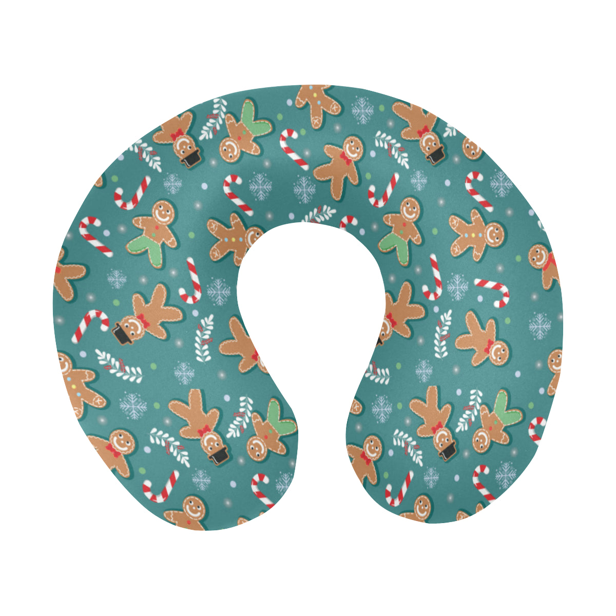 Gingerbread Pattern Print Design 05 U-Shaped Travel Neck Pillow