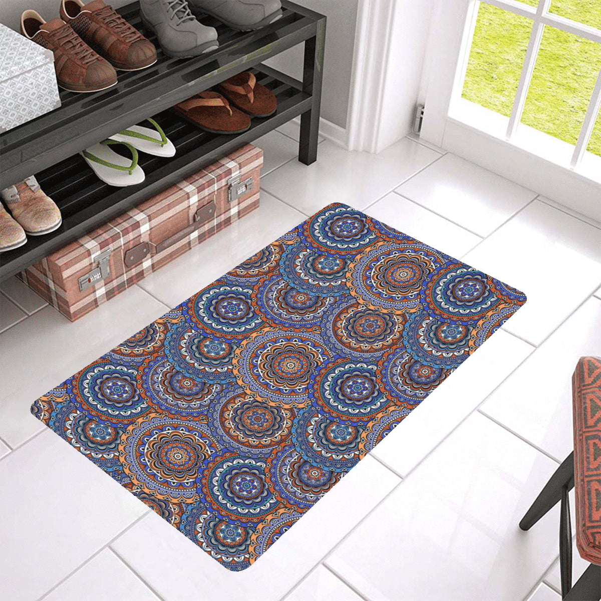Mandala Boho Chic Design Print Rubber Doormat