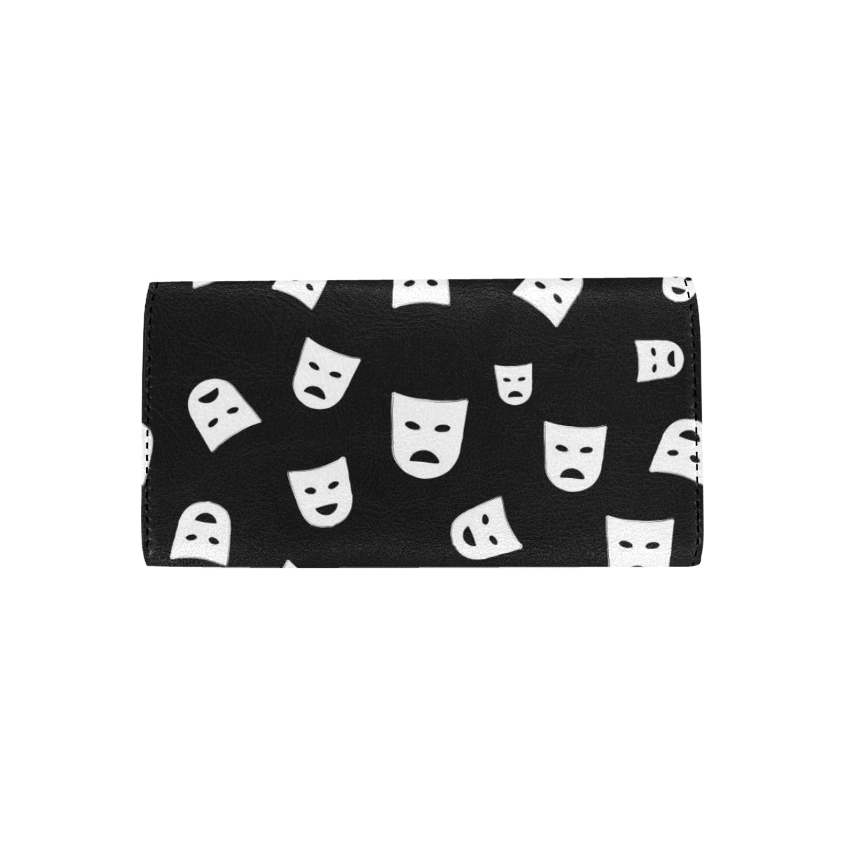 Acting Mask Pattern Print Design 03 Women's Trifold Wallet