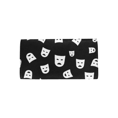 Acting Mask Pattern Print Design 03 Women's Trifold Wallet