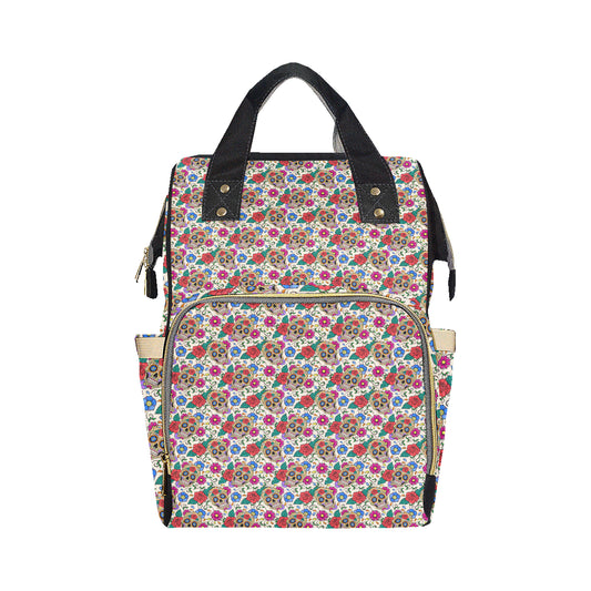 Sugar Skull Colorful Themed Print Diaper Bag Backpack