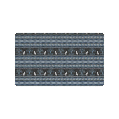 Wolf Tree of Life Knit Design Print Rubber Doormat