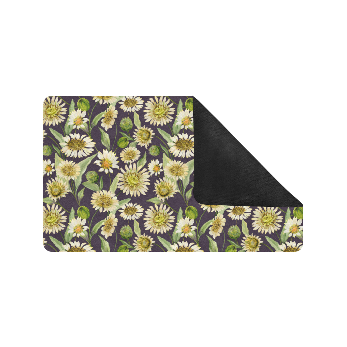 Daisy Vintage Print Pattern Rubber Doormat
