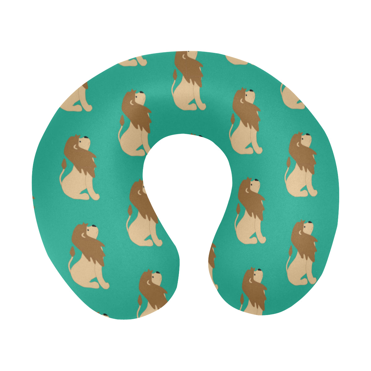 Lion Pattern Print Design 02 U-Shaped Travel Neck Pillow