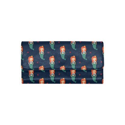Mermaid Girl Pattern Print Design 01 Women's Trifold Wallet