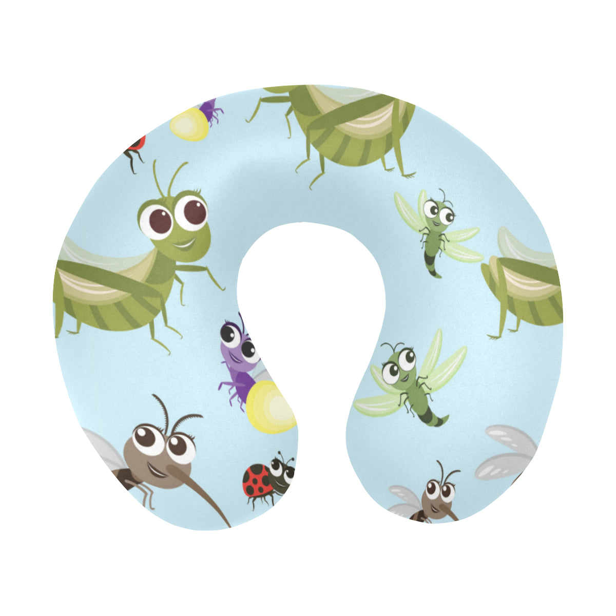 Ladybug Pattern Print Design 01 U-Shaped Travel Neck Pillow