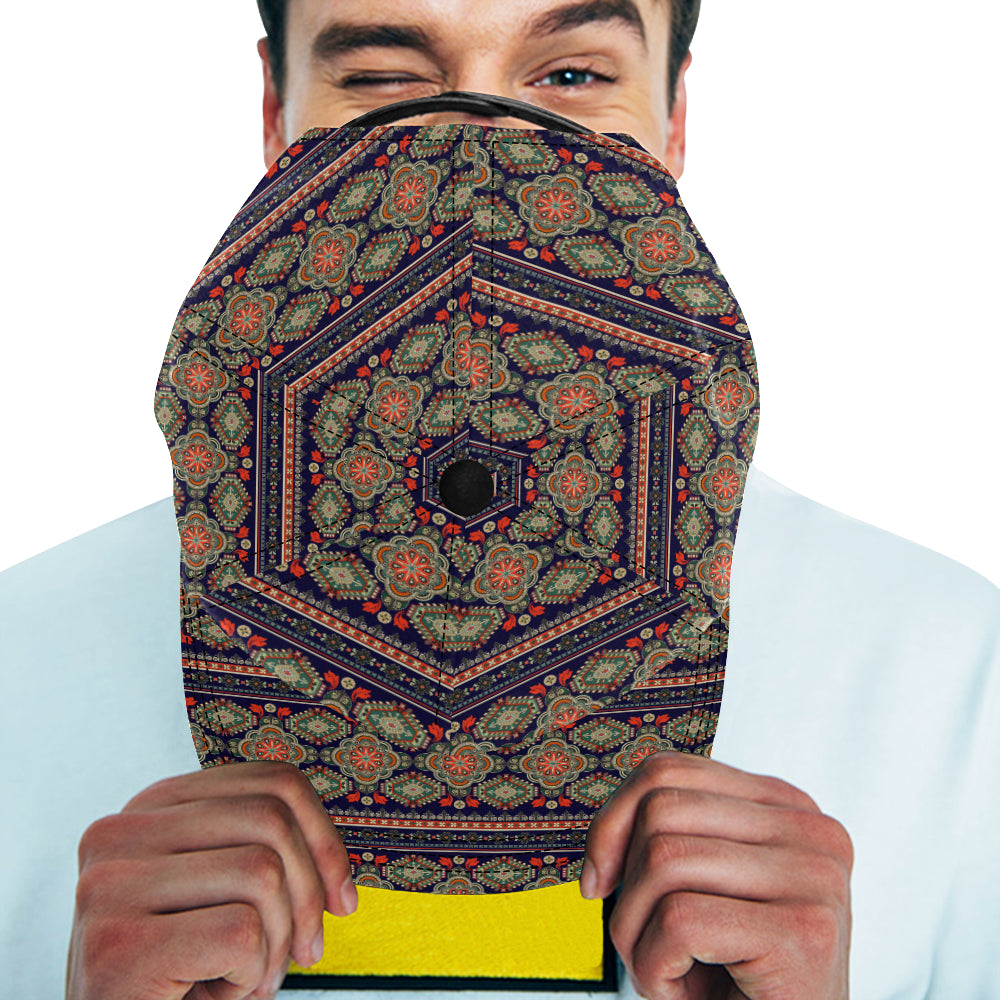 Ethnic Geometric Print Pattern Snapback Cap