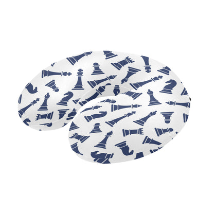 Chess Pattern Print Design 03 U-Shaped Travel Neck Pillow