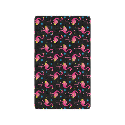 Flamingo Pink Neon Print Pattern Rubber Doormat