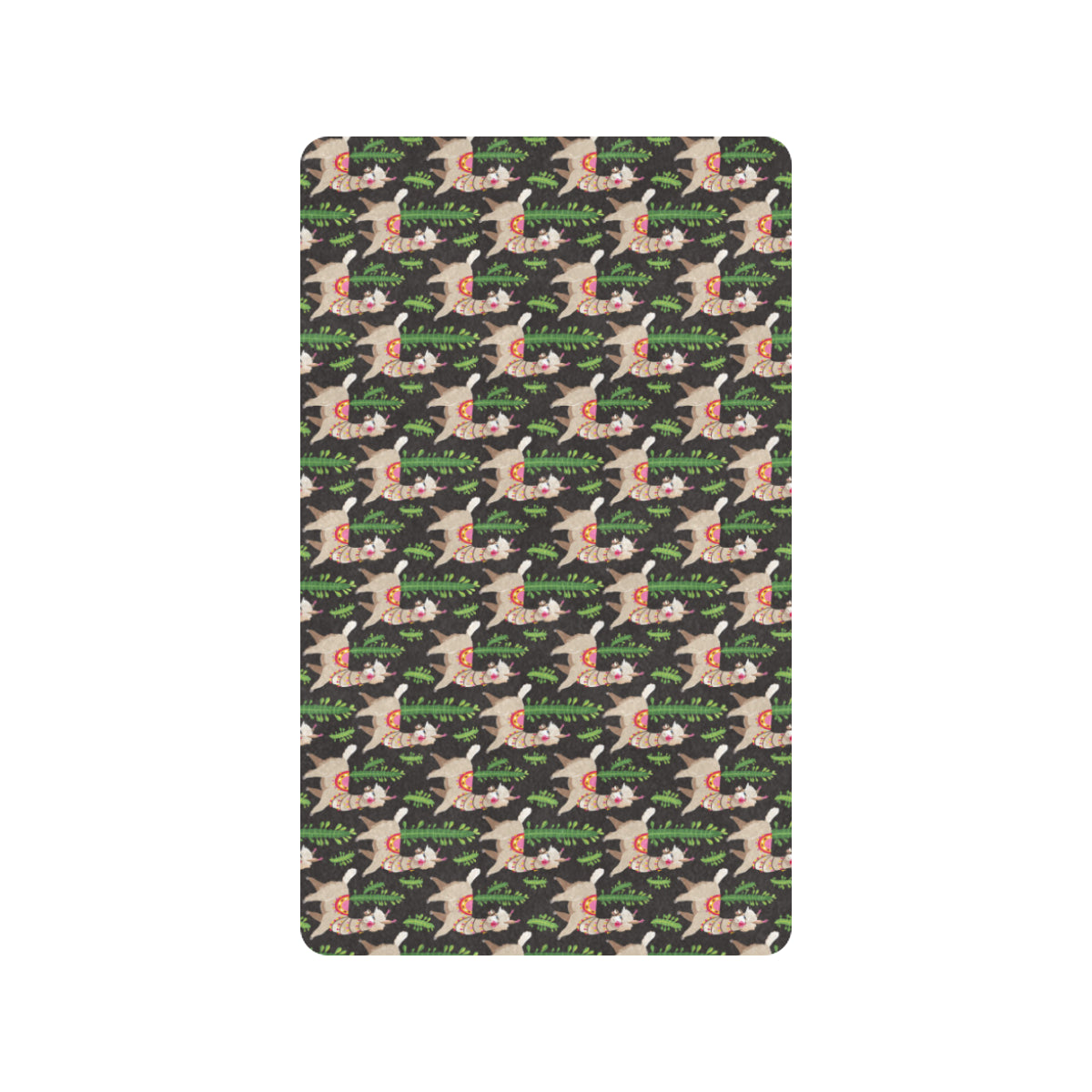 Alpaca Cactus Design Themed Print Rubber Doormat