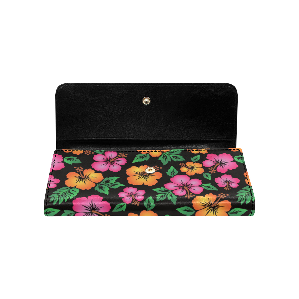 Hibiscus Pattern Print Design HB029 Women's Trifold Wallet