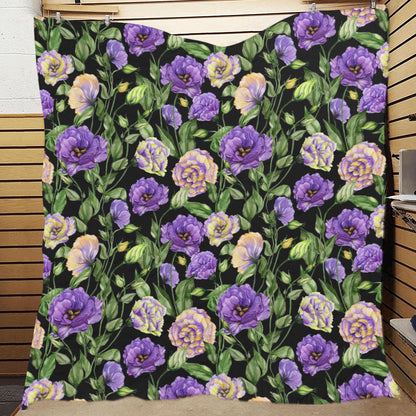 Lisianthus Pattern Print Design LT02 Premium Quilt