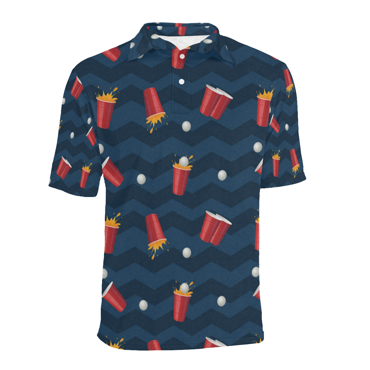 Beer Pong Pattern Print Design 01 Men Polo Shirt