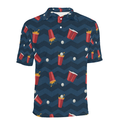 Beer Pong Pattern Print Design 01 Men Polo Shirt